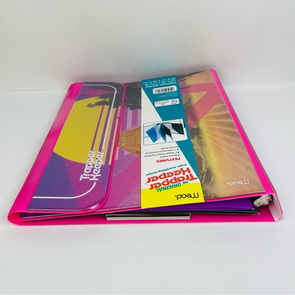 Mead Original Trapper Keeper Binder Retro Portfolio Vintage Style SUNSET Pink - Picture 7 of 8